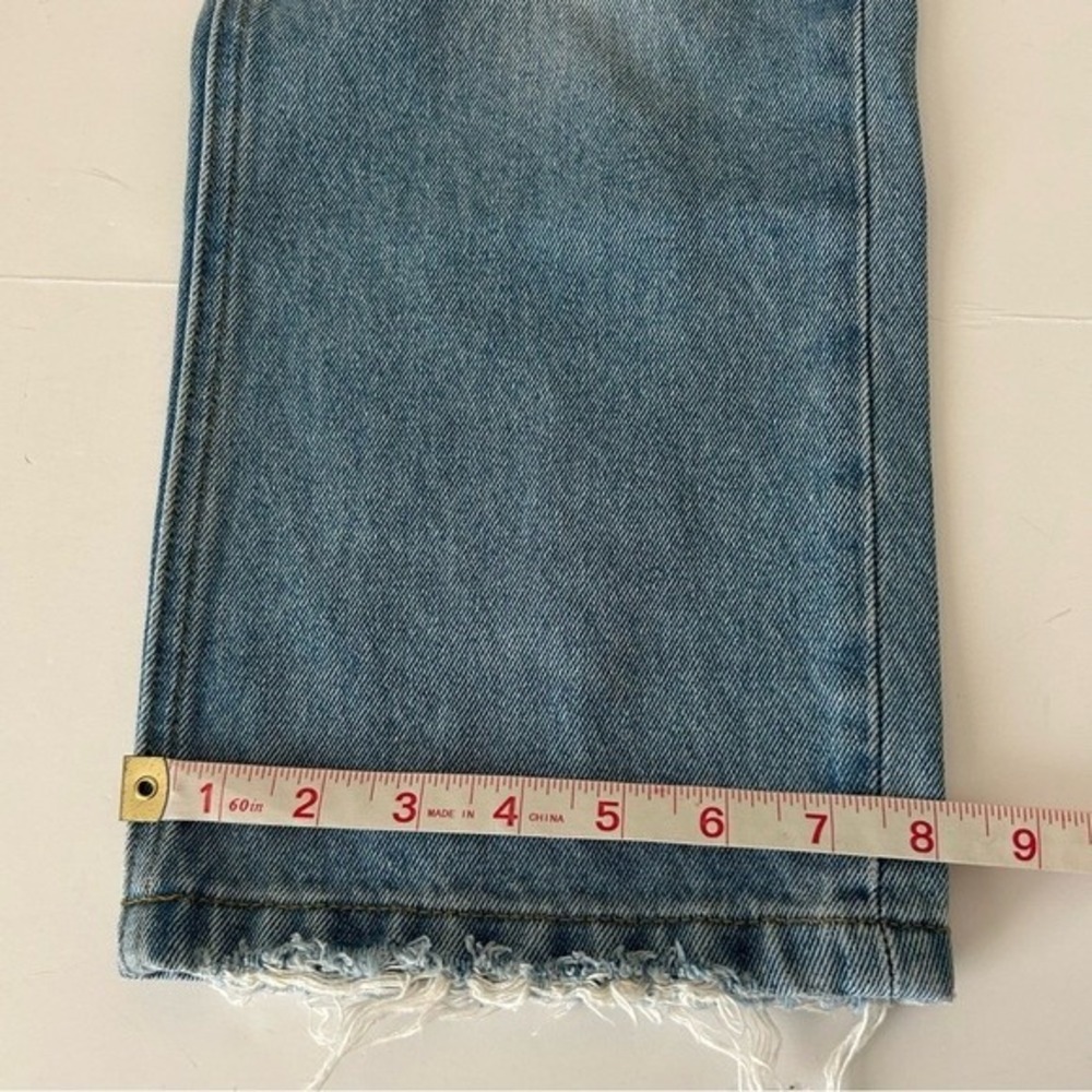 Anine Bing High Rise Straight Leg Distressed Cropped Cotton Denim Jeans Size 26 - Picture 11 of 12